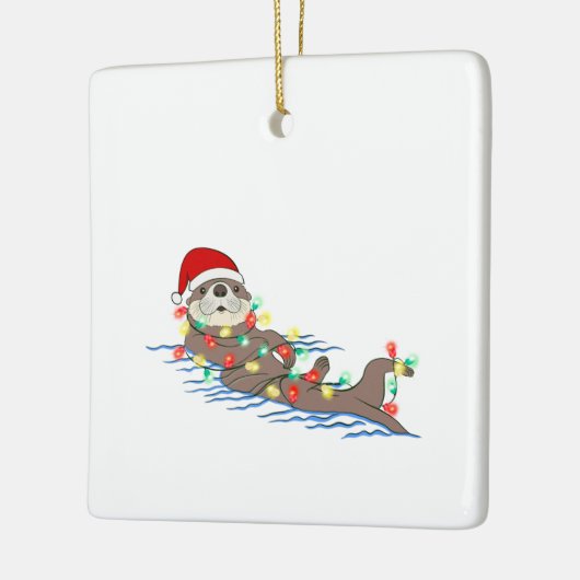 santa clausotter keramisch ornament (Links)