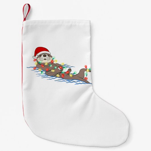 santa clausotter kleine kerstsok (Voorkant)