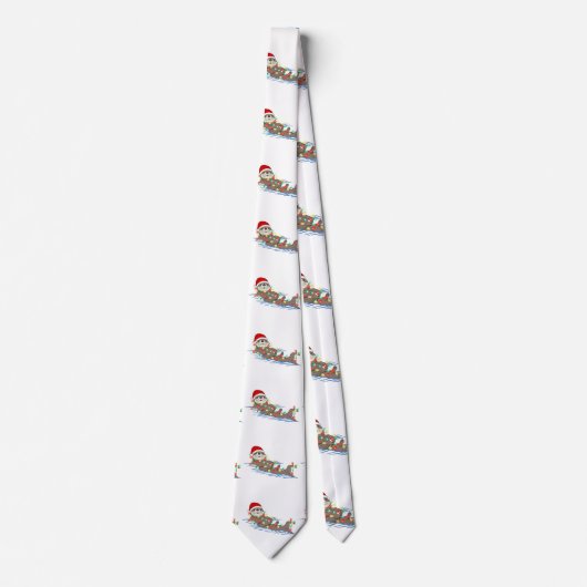 santa clausotter stropdas (Voorkant)