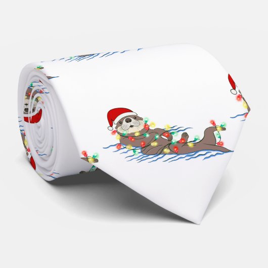 santa clausotter stropdas (Opgerold)