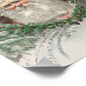 Santa Claus's gezicht in het midden van een Kerstm Poster (Hoek)