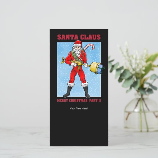 Santa Claus's Gift Distribution Feestdagenkaart (Staand voorkant)