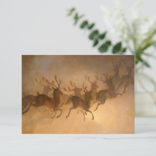 Santa Claus's Reindeer door William Holbrook Beard Bedankkaart (Staand voorkant)