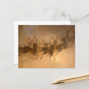 Santa Claus's Reindeer door William Holbrook Beard Briefkaart