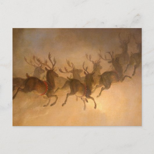 Santa Claus's Reindeer door William Holbrook Beard Briefkaart (Voorkant)
