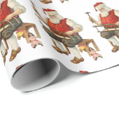 Santa Claus's workshop maakt Speelgoed gesneden Cadeaupapier (Rol Hoek)