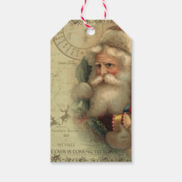 Santa Claus's World Route Kaart Cadeau Label Cadeaulabel