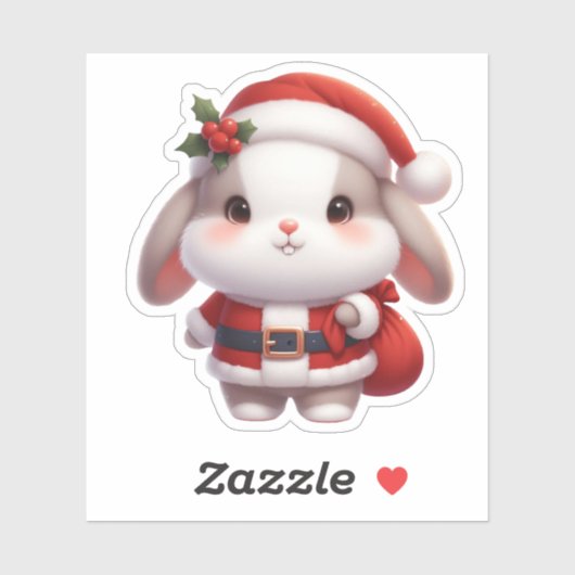 Santa Clausule Bunny, schattig konijn Sticker (Vel)