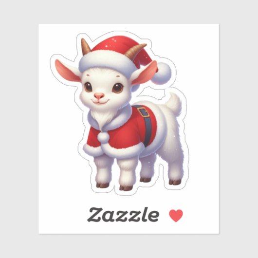 Santa Clausule Geit, grappige geit Sticker (Vel)