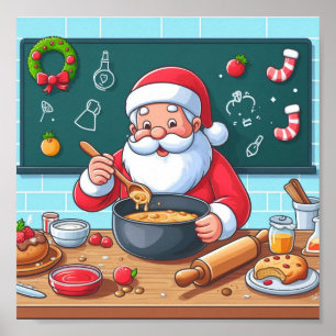 Santa Clausule Genieten van koken Poster