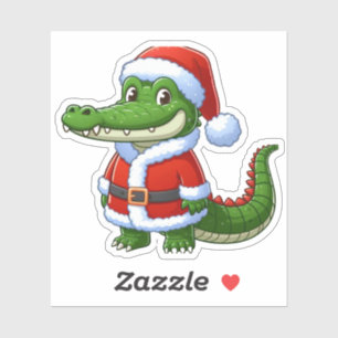 Santa Clausule krokodil, grappige dieren Sticker