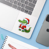 Santa Clausule krokodil, grappige dieren Sticker (Laptop met iPhone)