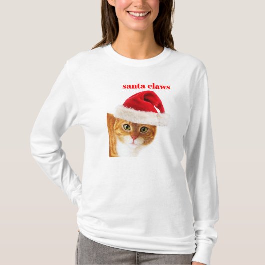 Santa Claw Cat T-shirt (Voorkant)