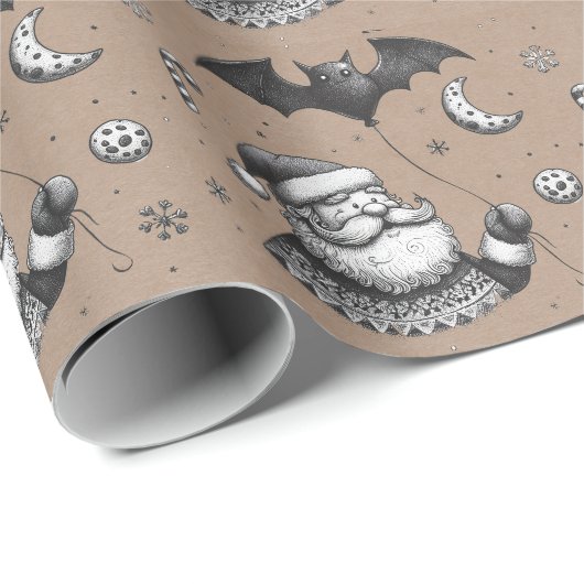 Santa Claws Cadeaupapier (Rol Hoek)