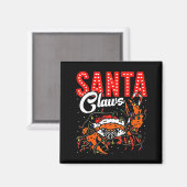 Santa Claws Christmas Funny Crab Lights Holiday Ca Magneet (Voorkant / Achterkant)