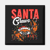 Santa Claws Christmas Funny Crab Lights Holiday Ca Magneet (Voorkant)