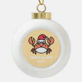 Santa Claws Crab Keramische Bal Ornament (Voorkant)