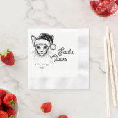 Santa Claws Custom Cat Drawn Wedding Servet (Insitu)
