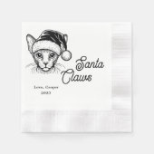 Santa Claws Custom Cat Drawn Wedding Servet (Voorkant)