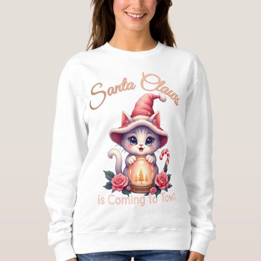 Santa Claws – Cute Holiday Cat Design Trui (Voorkant)