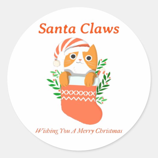 Santa Claws die jullie een prettige kerstdag wille Ronde Sticker (Voorkant)