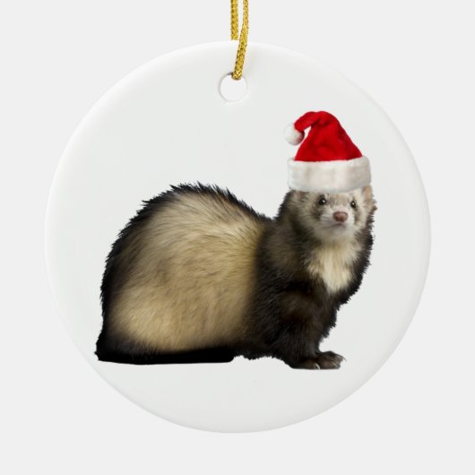 Santa Claws Ferret-versiering Keramisch Ornament (Voorkant)