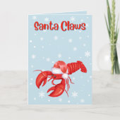 Santa Claws Funny Lobster Crustaceancore Feestdagen Kaart (Voorkant)