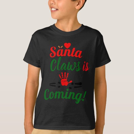 Santa Claws Is Coming Funny Christmas D T-shirt (Voorkant)