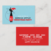 Santa Claws, Kerstfeest Ticket Uitnodiging Informatiekaartje (Voorkant / Achterkant)