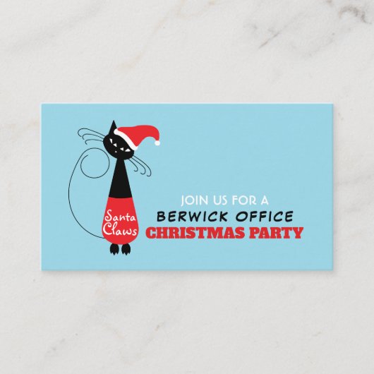Santa Claws, Kerstfeest Ticket Uitnodiging Informatiekaartje (Voorkant)