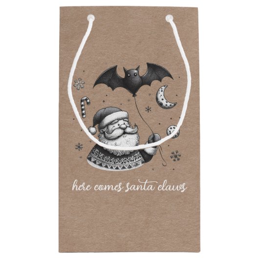 Santa Claws Klein Cadeauzakje (Achterkant)