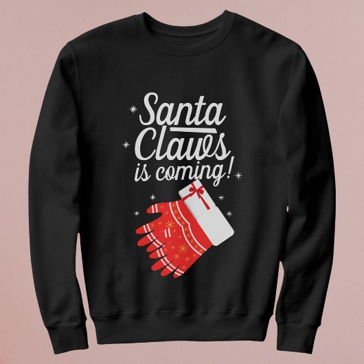 Santa Claws komt gepersonaliseerde kerst grappig Trui