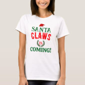 Santa Claws komt met gepersonaliseerd kerstwit T-shirt (Voorkant)