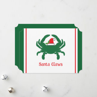 Santa Claws List Nautical Pun Holiday Card Feestdagenkaart
