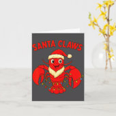 Santa Claws Lobster Christmas Lights Holiday Desig Kaart (Gele Bloem)