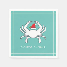 Santa Claws Nautical Holiday Napkin Seafoam Servet