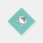 Santa Claws Nautical Holiday Napkin Seafoam Servet (Hoek)