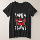 Santa Claws New England Crab Cute Kerstfeest Funny Grote Maat T-shirt (Design voorkant)