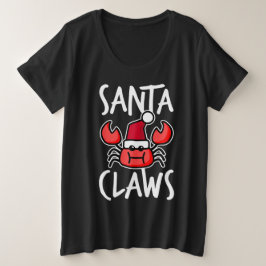 Santa Claws New England Crab Cute Kerstfeest Funny Grote Maat T-shirt
