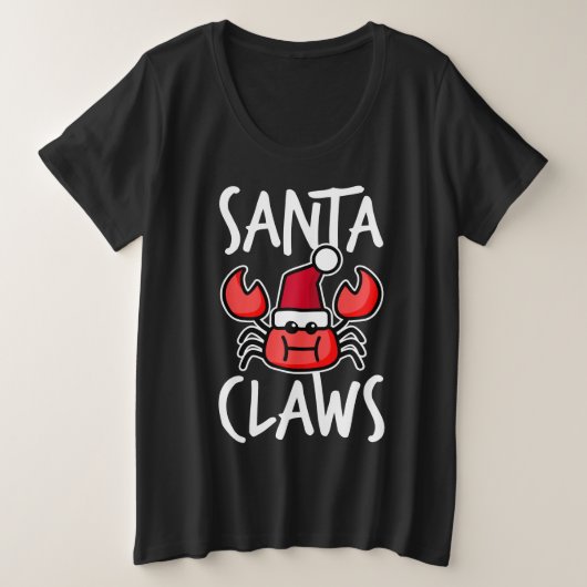 Santa Claws New England Crab Cute Kerstfeest Funny Grote Maat T-shirt (Design voorkant)