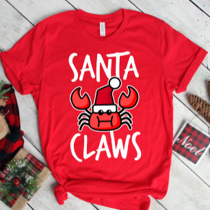 Santa Claws New England Crab Funny Kerstmis T-shirt