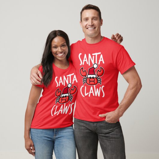 Santa Claws New England Crab Funny Kerstmis T-shirt (Unisex)