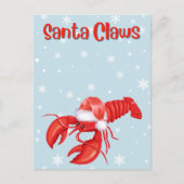 Santa Claws Pun Funny Lobster Kerstmis Feestdagenkaart (Voorkant)