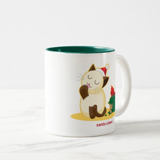 Santa Claws Tweekleurige Koffiemok (Voorkant rechts)