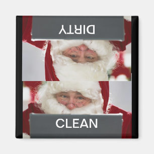 Santa Clean Dirty-kerstwasmachine Magnet