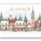 Santa Clouse dorp op kerstdag Sticker (Voorkant)