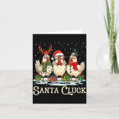 Santa Cluck Chicken Christmas Farm Animal Funny  Kaart (Voorkant)