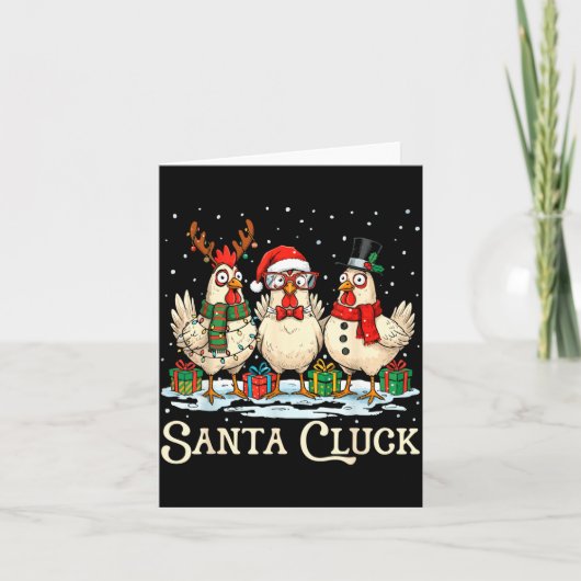 Santa Cluck Chicken Christmas Farm Animal Funny  Kaart (Voorkant)