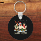 Santa Cluck Chicken Christmas Farm Animal Funny  Sleutelhanger (Voorkant)