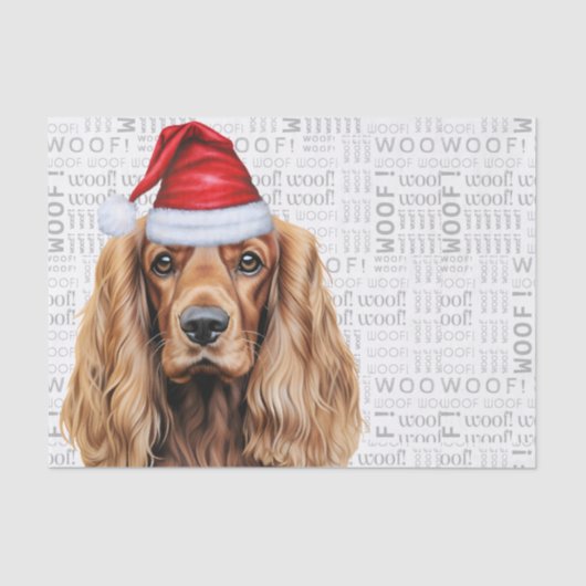 Santa Cocker Spaniel Dog Festive Christmas Holiday Tissuepapier (Voorkant)